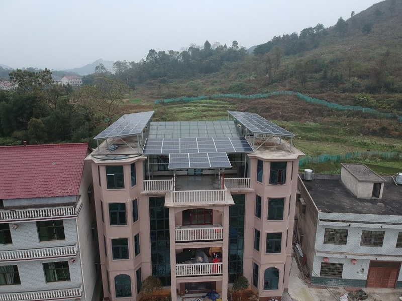 [別墅光伏陽光房]婁底漣源別墅高端定制綠色節能陽光房屋頂36千瓦項目